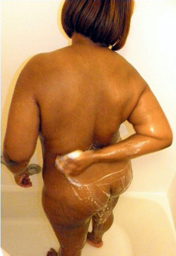 African naked in the shower